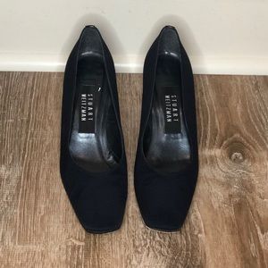 Stuart Weitzman Vintage Navy Patent Heel Pumps